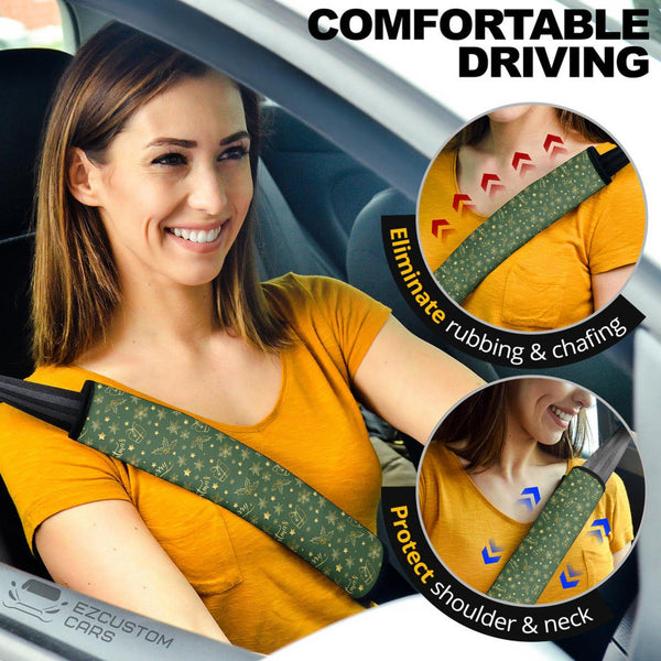 Christmas Car Accessories Custom Seat Belt Cover Christmas Pattern Blue - EzCustomcar - 1