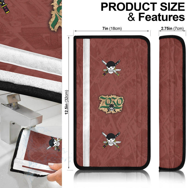 Roronoa Zoro Seat Belt Covers Custom One Piece Zoro Flag Car Accessories - EzCustomcar - 4
