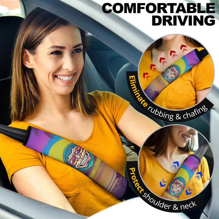 Summer Monkey Seat Belt Covers Custom Animal Car Accessories - EzCustomcar - 2