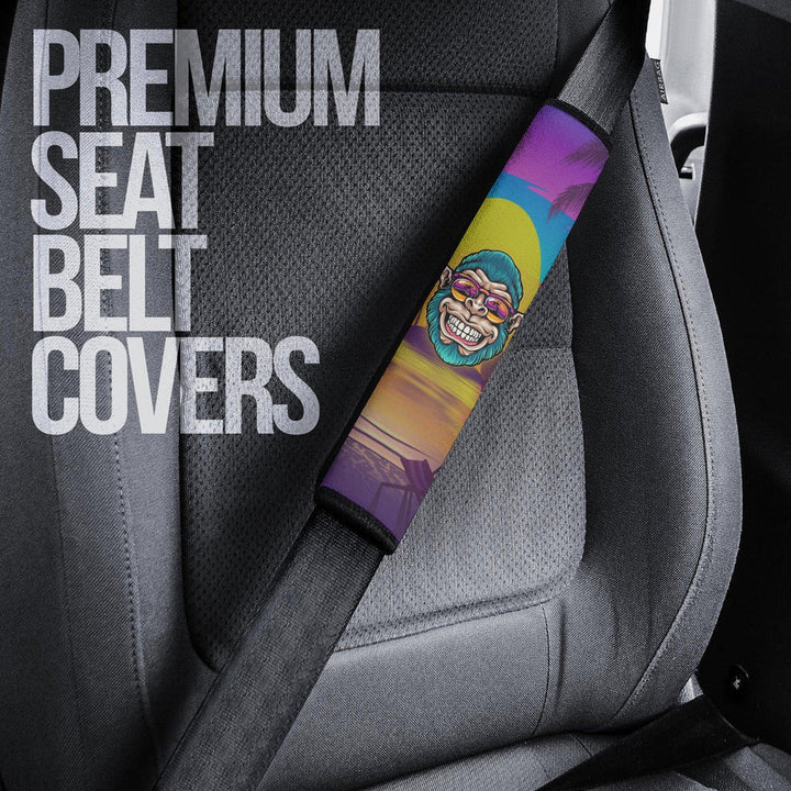 Summer Monkey Seat Belt Covers Custom Animal Car Accessories - EzCustomcar - 3