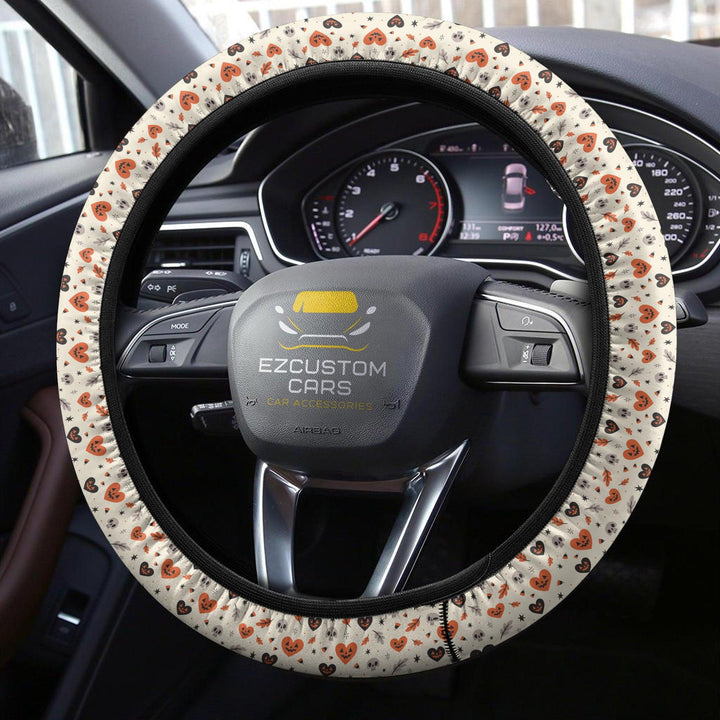 Halloween Car Accessories Custom Steering Wheel Cover Halloween Skull With Heart - EzCustomcar - 3