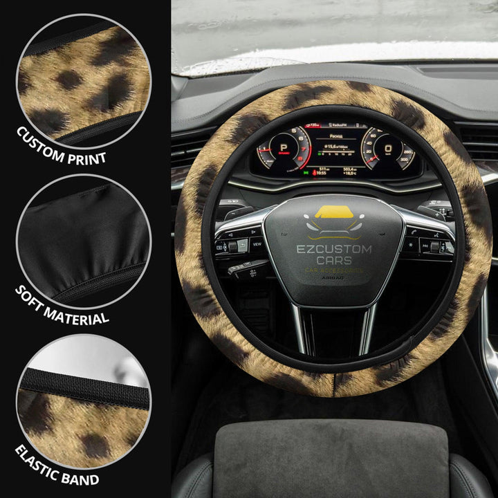 Skin Cheetah Steering Wheel Cover Custom Cheetah Car Accessories - EzCustomcar - 4