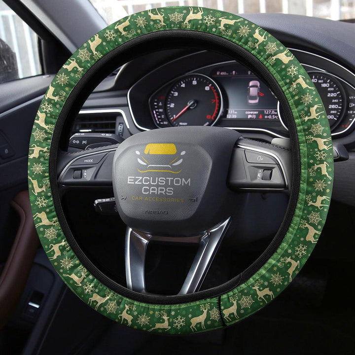 Christmas Car Accessories Custom Steering Wheel Cover Christmas Deer Pattern - EzCustomcar - 3