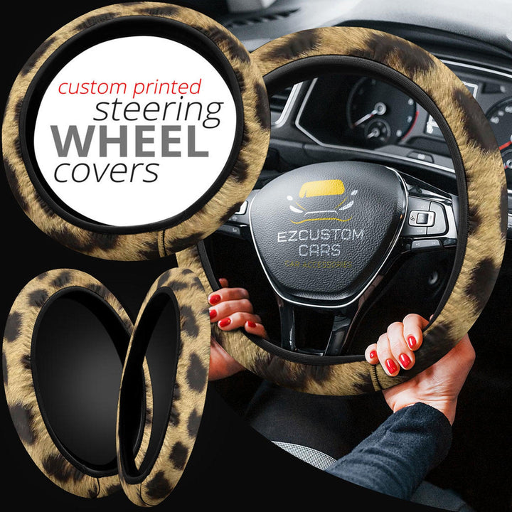 Skin Cheetah Steering Wheel Cover Custom Cheetah Car Accessories - EzCustomcar - 2