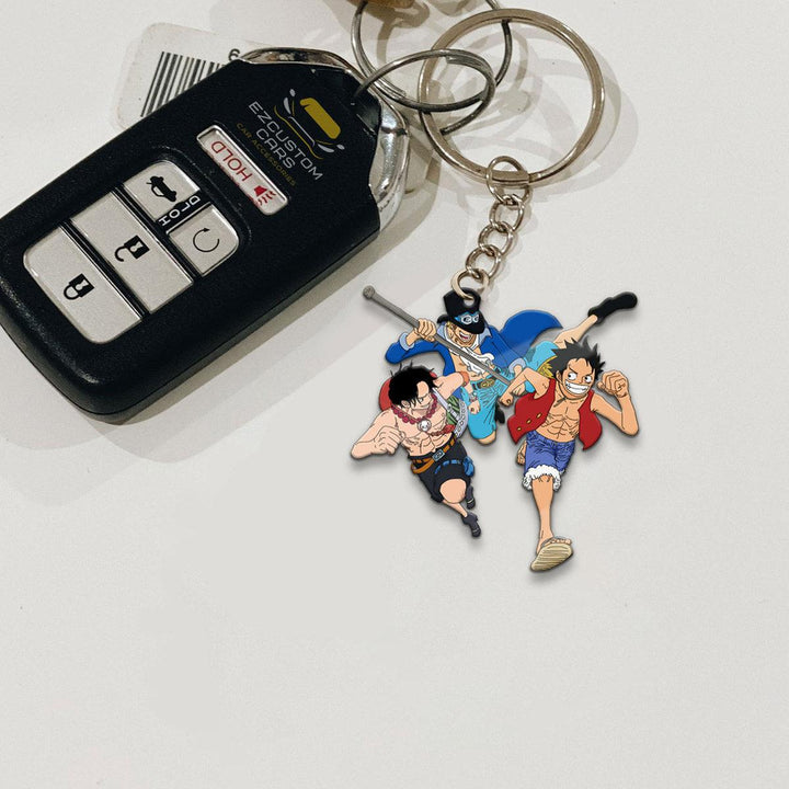 Sabo x luffy x Ace Keychains Custom One Piece Anime Car Accessories - EzCustomcar - 3
