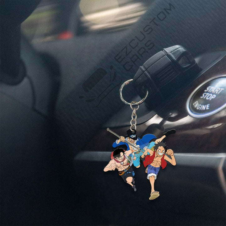 Sabo x luffy x Ace Keychains Custom One Piece Anime Car Accessories - EzCustomcar - 4