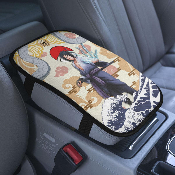 Sasuke Uchiha Armrest Center Console Armrest Cover Custom Naruto Car Accessories - EzCustomcar - 1