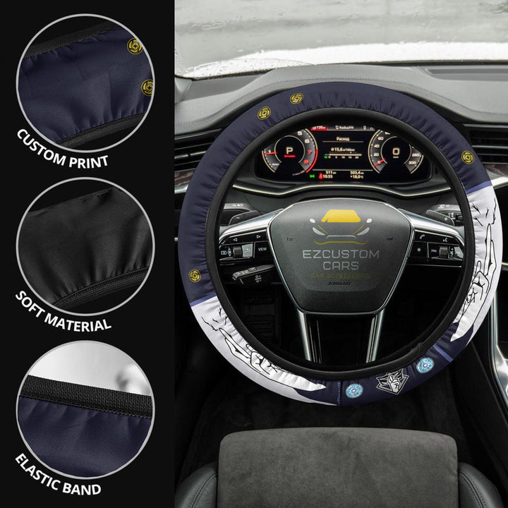 Satoru Gojo Steering Wheel Cover Custom Jujutsu Kaisen Anime Car Accessories - EzCustomcar - 2