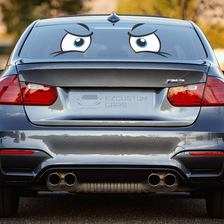Serious Face Eyes Car Sticker Custom Cartoon Car Accessories - EzCustomcar - 2