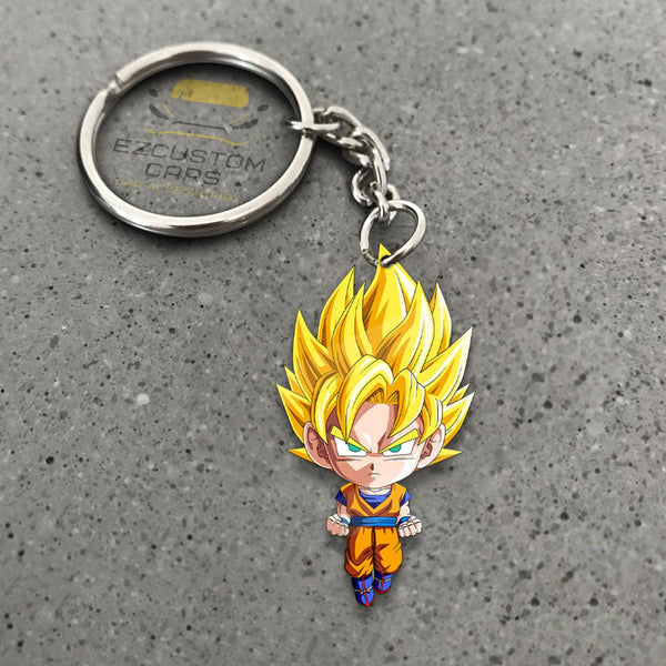 Son Goku Super Saiyan Saiyan Keychains Custom Dragon Ball Anime Car Accessories - EzCustomcar - 1