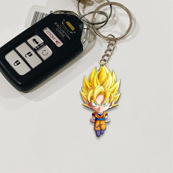 Son Goku Super Saiyan Saiyan Keychains Custom Dragon Ball Anime Car Accessories - EzCustomcar - 2