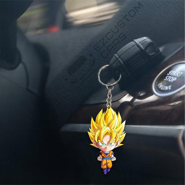 Son Goku Super Saiyan Saiyan Keychains Custom Dragon Ball Anime Car Accessories - EzCustomcar - 4