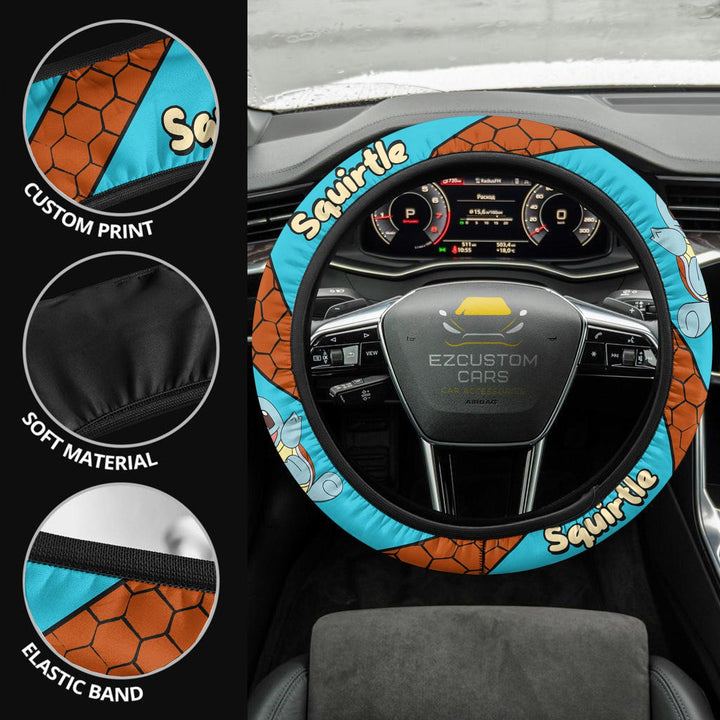 Squirtle Steering Wheel Cover Custom Pokemon Anime Car Accessories - EzCustomcar - 2