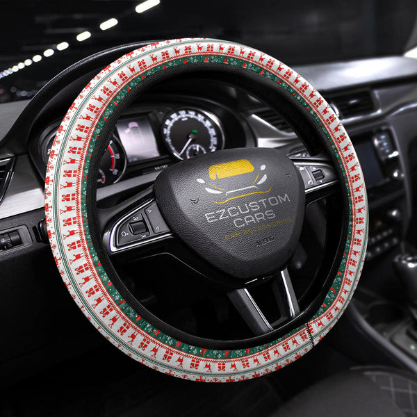 Christmas Car Accessories Custom Steering Wheel Cover Knitted Christmas Pattern - EzCustomcar - 1