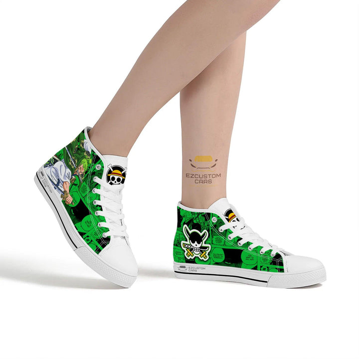 Roronoa Zoro High Tops Shoes One Piece Canvas Sneakers - EzCustomcar - 2
