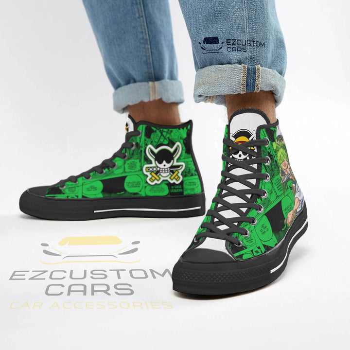 Portgas D. Ace High Tops One Piece Canvas Sneakers - EzCustomcar - 4