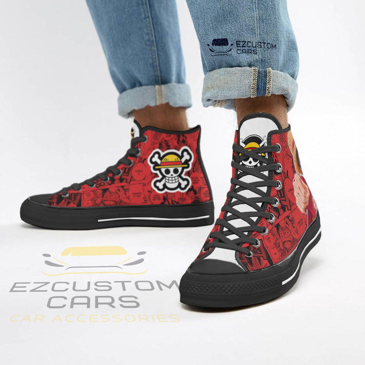 One Pieces Shoes Monkey D. Luffy High Tops Shoes - EzCustomcar - 3