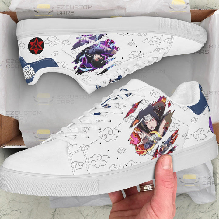 Sasuke Uchiha Sneakers Custom Naruto Anime Skateboard Shoes - EzCustomcar - 3