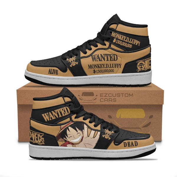 Monkey D. Luffy Wanted Custom Shoes One Piece Boot Sneakers - EzCustomcar - 1