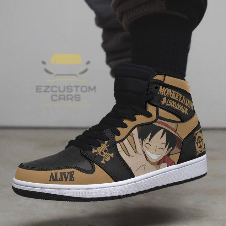 Monkey D. Luffy Wanted Custom Shoes One Piece Boot Sneakers - EzCustomcar - 4