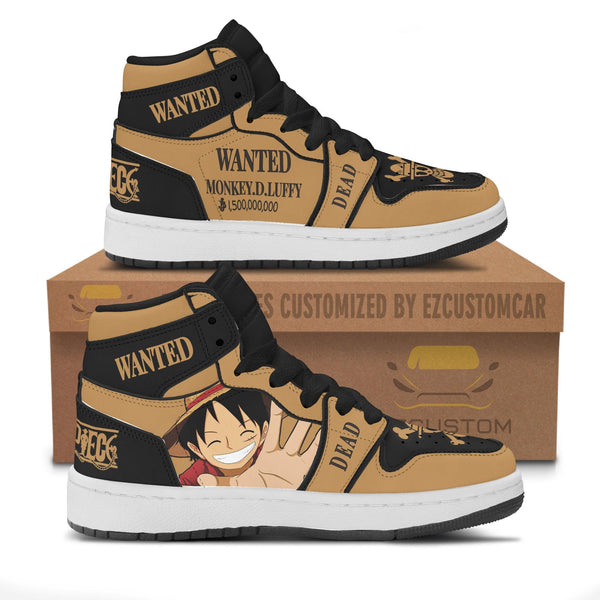 One Piece Shoes Kid Monkey D Luffy Wanted Sneakers - EzCustomcar - 1