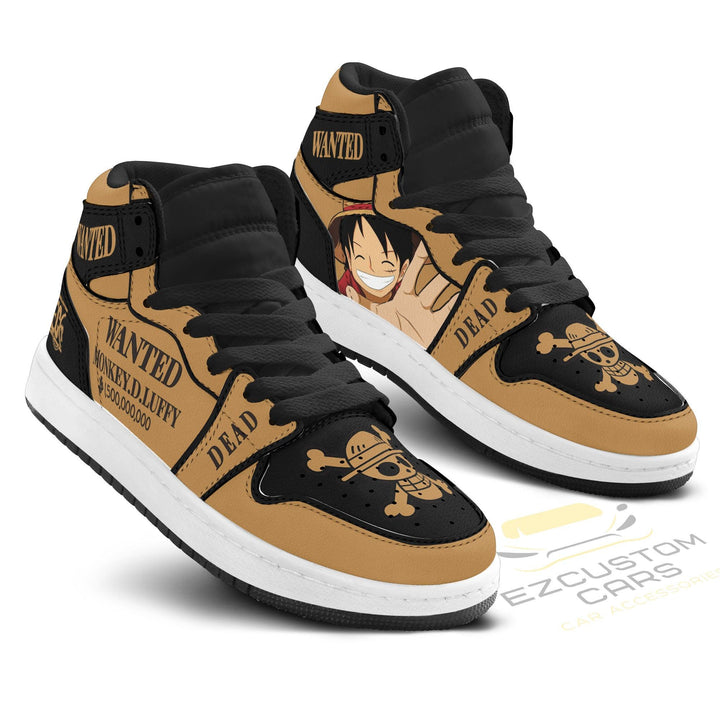 One Piece Shoes Kid Monkey D Luffy Wanted Sneakers - EzCustomcar - 2