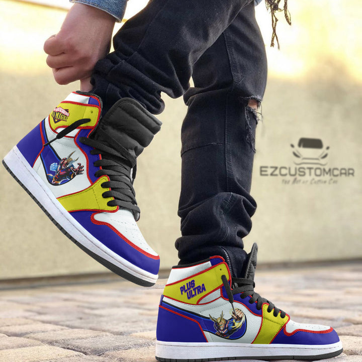 MHA Custom Shoes with All Might Sneakers Design - EzCustomcar - 2
