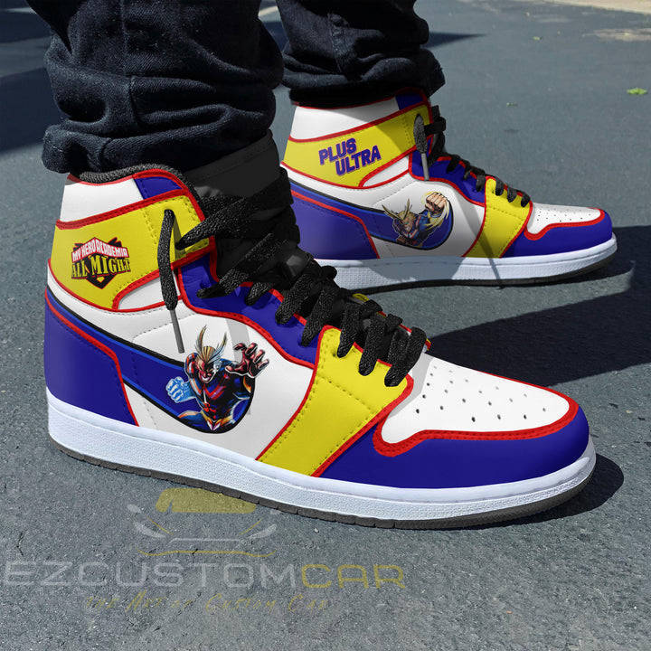MHA Custom Shoes with All Might Sneakers Design - EzCustomcar - 3