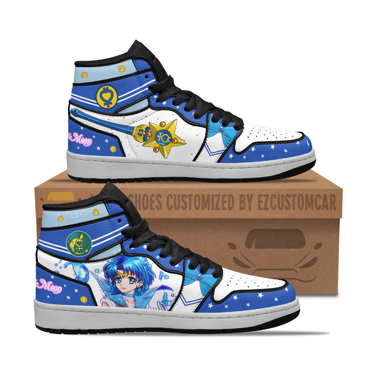 Sailor Moon Custom Shoes With Sailor Mercury Sneakers Design - EzCustomcar - 1