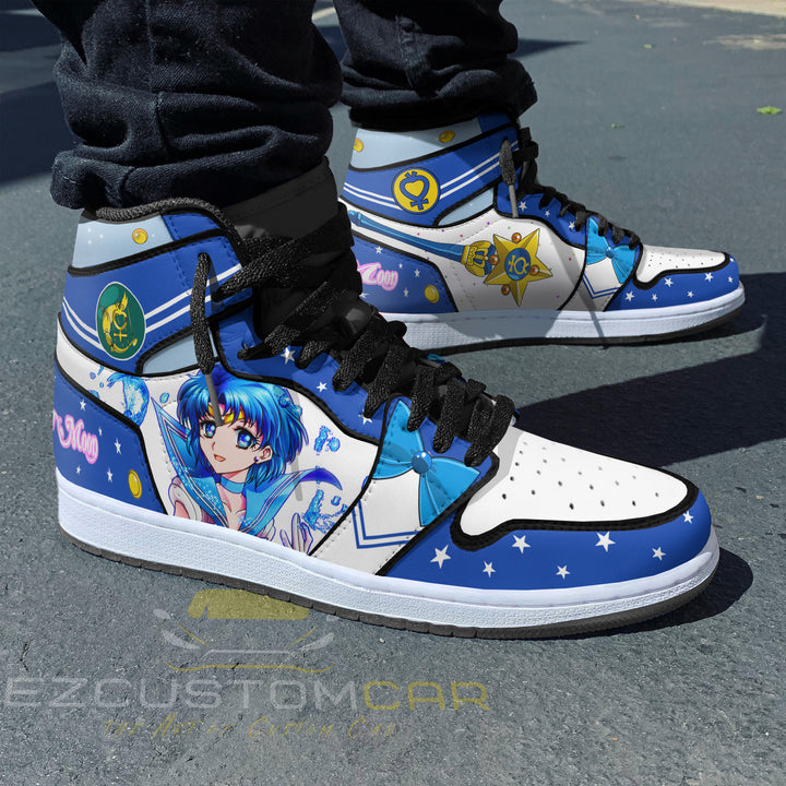 Sailor Moon Custom Shoes With Sailor Mercury Sneakers Design - EzCustomcar - 3