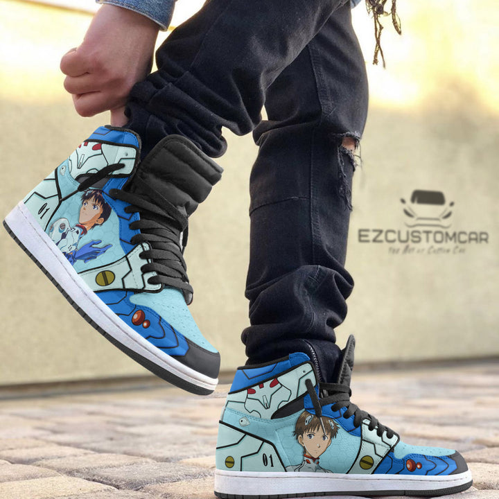 Neon Genesis Evangelion Custom Shoes With Shinji Ikari Sneakers Design - EzCustomcar - 2