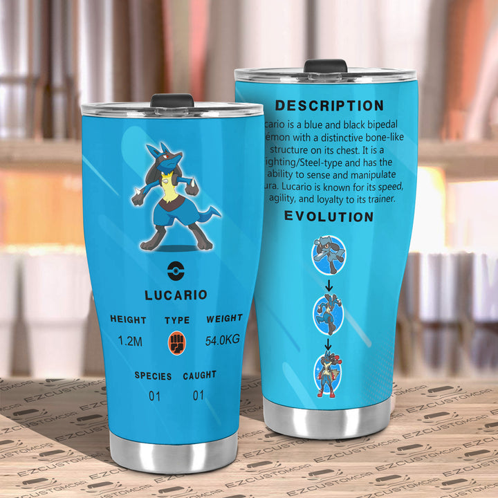 Lucario Travel Mug - Gift Idea for Pokemon fans - EzCustomcar - 3
