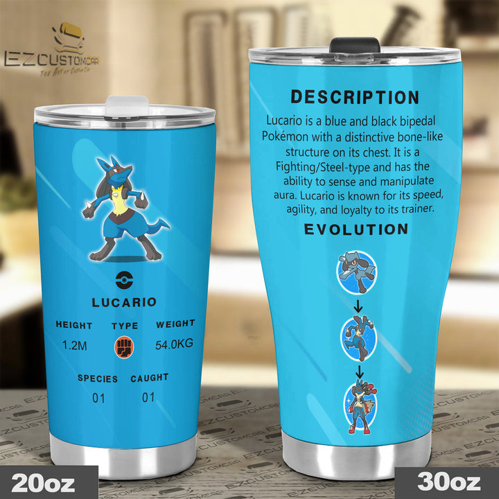Lucario Travel Mug - Gift Idea for Pokemon fans - EzCustomcar - 4