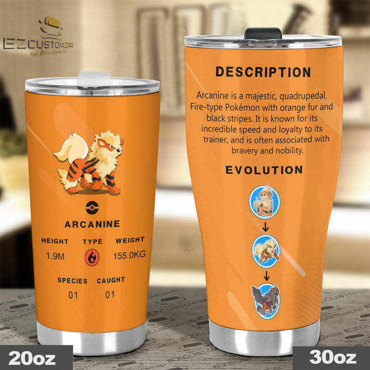 Arcanine Travel Mug - Gift Idea for Pokemon fans - EzCustomcar - 4