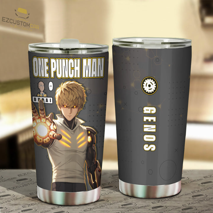 Genos Travel Mug - Gift Idea for One Punch Man fans - EzCustomcar - 2