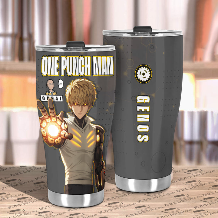 Genos Travel Mug - Gift Idea for One Punch Man fans - EzCustomcar - 3
