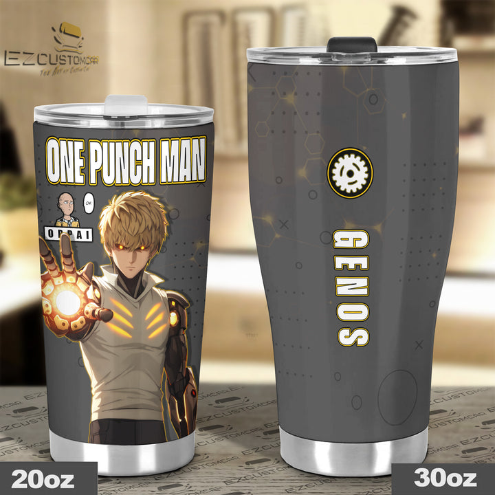 Genos Travel Mug - Gift Idea for One Punch Man fans - EzCustomcar - 4