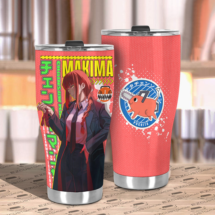 Makima Travel Mug - Gift Idea for Chainsaw Man fans - EzCustomcar - 3