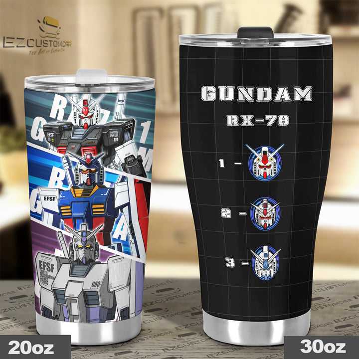 Gundam RX-78 Tumbler - Personalized Gundam custom Travel Tumblers - EzCustomcar - 4