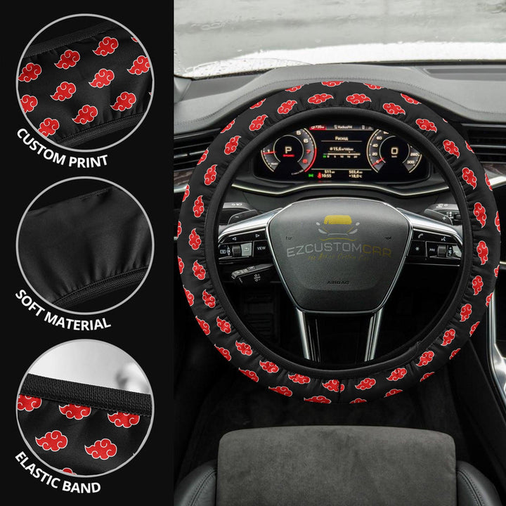 Akatsuki Cloud Pattern Steering Wheel Cover - EzCustomcar - 2