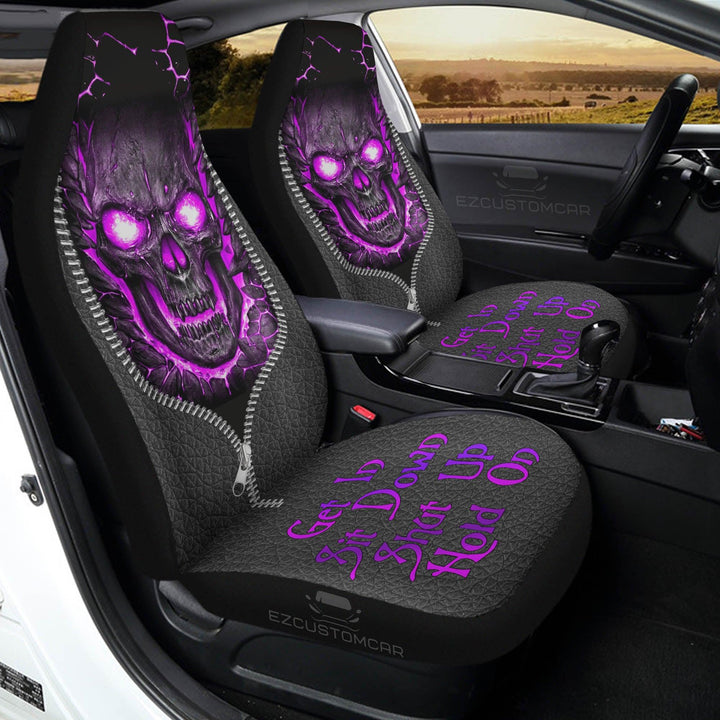 Skull Purple Hold On Car Seat Cover - EzCustomcar - 3