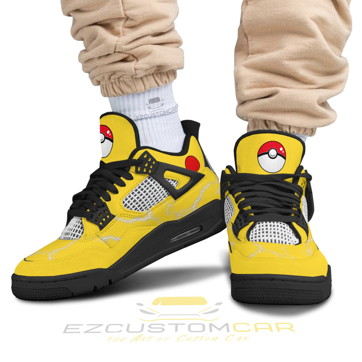 Pikachu J4 Sneakers - Personalized Pokemon custom anime shoes - EzCustomcar - 2