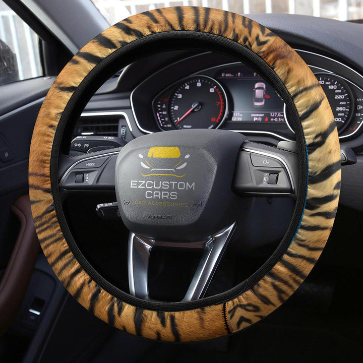 Tiger Skin Steering Wheel Cover Custom Animal Car Accessories - EzCustomcar - 3