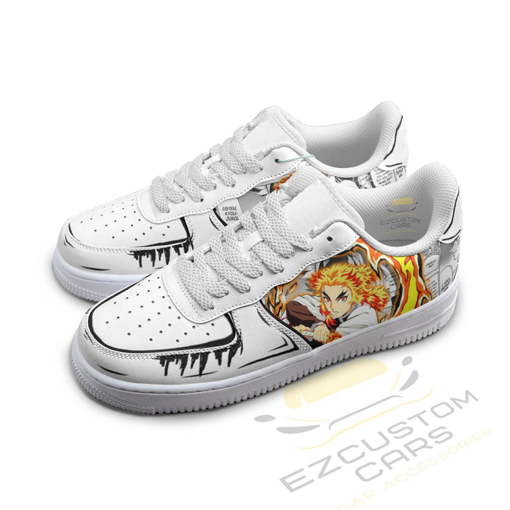 Rengoku Kyojuro Sneakers Custom Demon Slayer Shoes Custom Manga Shoes - EzCustomcar - 2