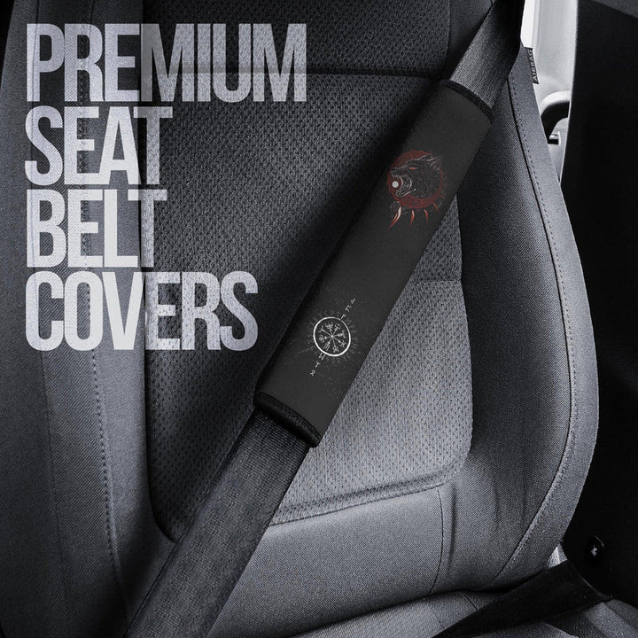 Red Eyed Wolf Seat Belt Covers Custom Animal Car Accessories - EzCustomcar - 3
