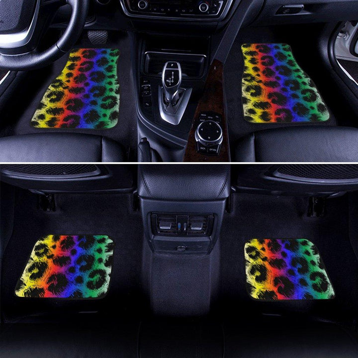 Cheetah Skin Rainbow Pattern Car Floor Mats - Customforcars - 3