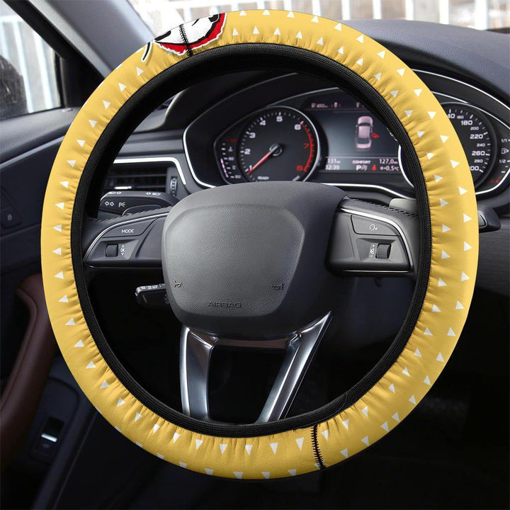 Zenitsu Agatsuma Steering Wheel Cover Demon Slayers Anime Car Accessories - Customforcars - 3