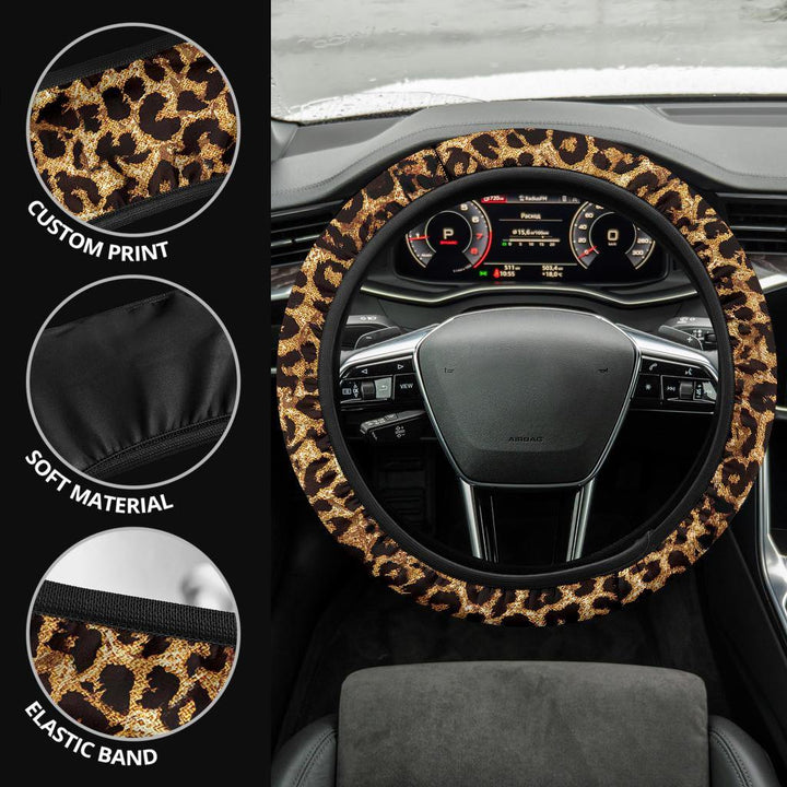 Leopard Brown Custom Steering Wheel Cover - Customforcars - 4