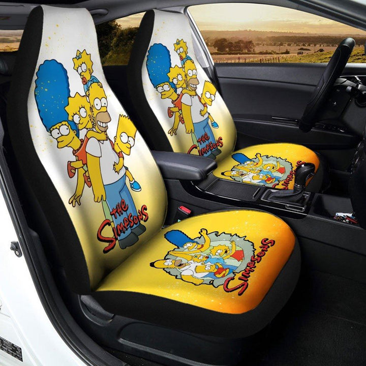 Happy The Simpson Familia Car Seat Covers - Customforcars - 2