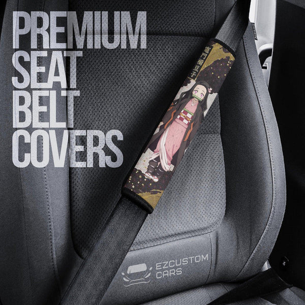 Nezuko Seat Belt Covers Custom Demon Slayers Anime Car Accessories - EzCustomcar - 1